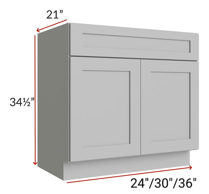 24" Bathroom Vanity, White Shaker Vanity, Double Door Cabinet