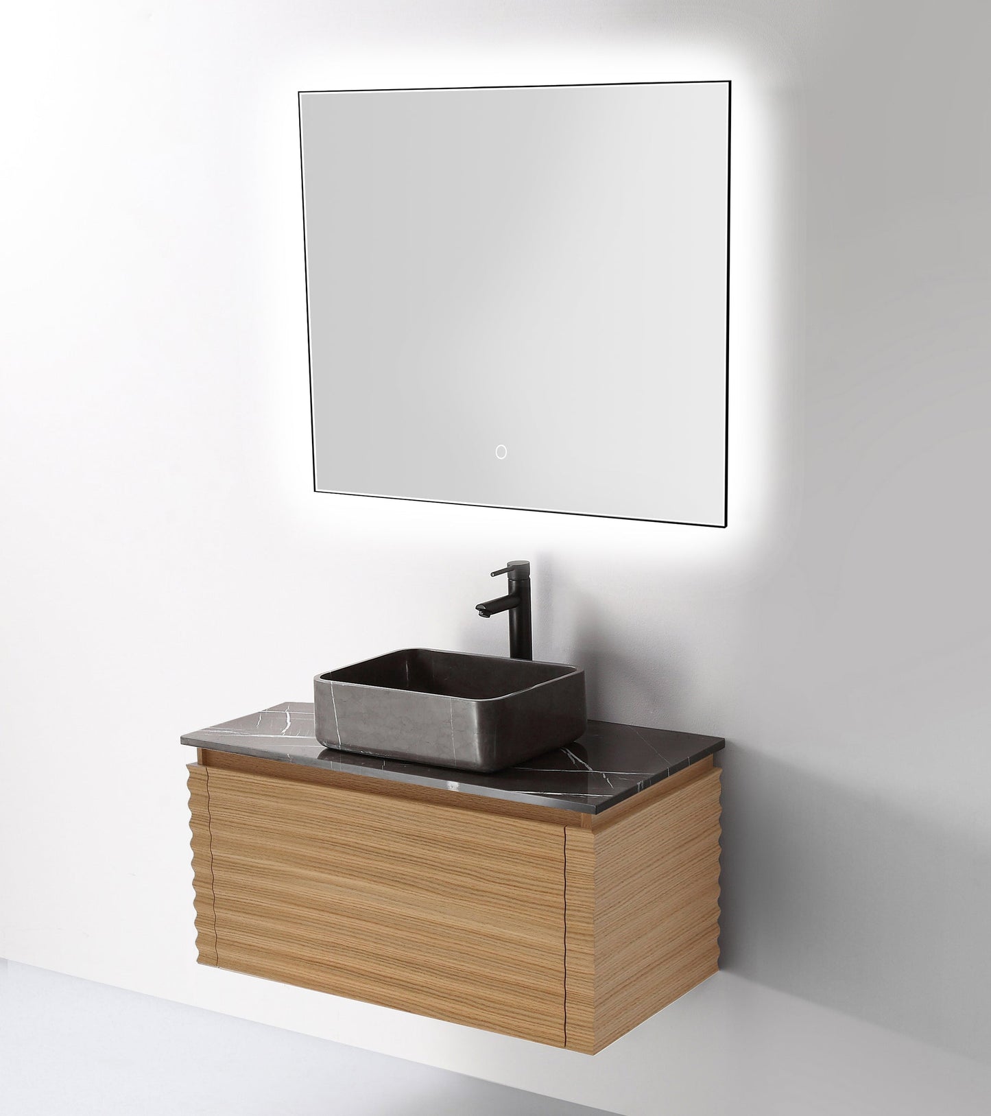 Mirror Ocala 36-inch Matte Black (with LED Lighting)
