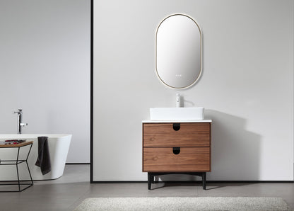 Mirror Shell 24-inch Dark Gold (with LED Lighting)