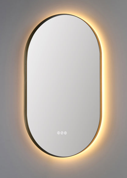 Mirror Shell 24-inch Dark Gold (with LED Lighting)