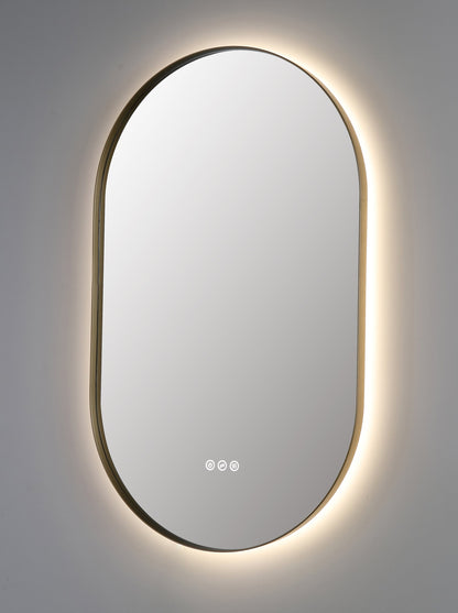Mirror Shell 24-inch Dark Gold (with LED Lighting)