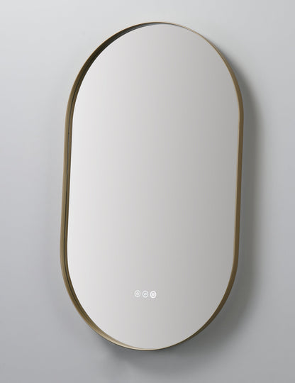 Mirror Shell 24-inch Dark Gold (with LED Lighting)