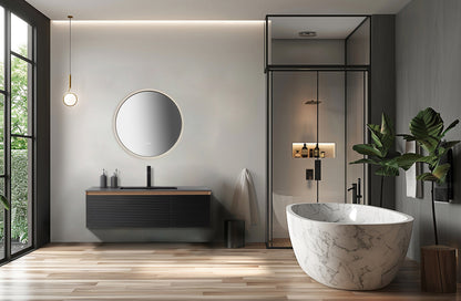 Mirror Shell 36-inch Dark Gold (with LED Lighting)