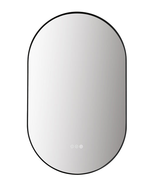 Mirror Shell 24-inch Matte Black (with LED Lighting)