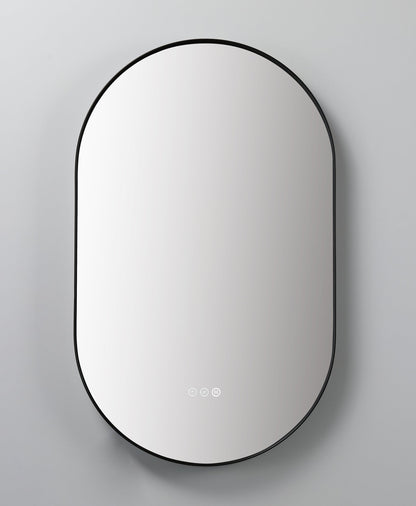 Mirror Shell 24-inch Matte Black (with LED Lighting)