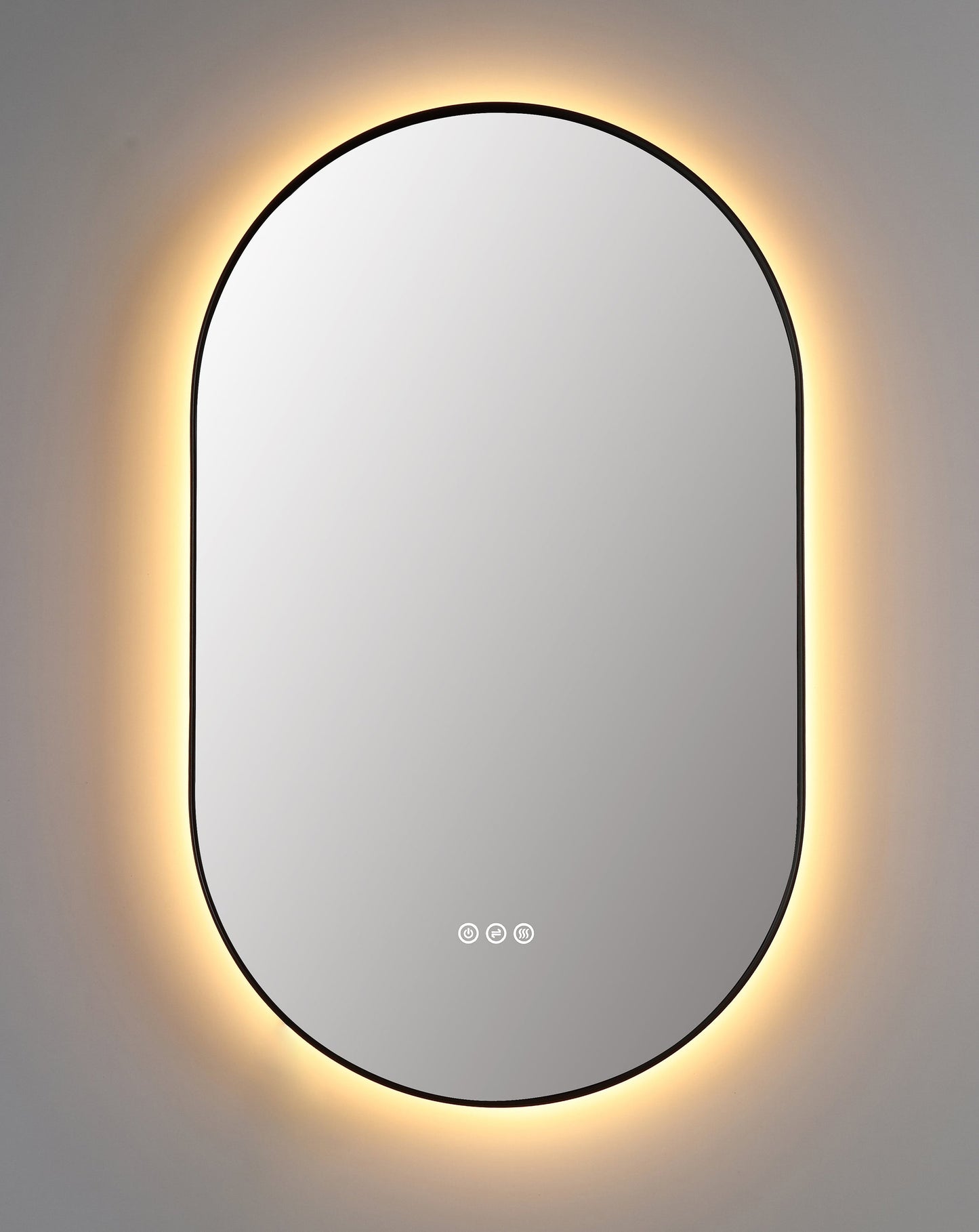 Mirror Shell 24-inch Matte Black (with LED Lighting)