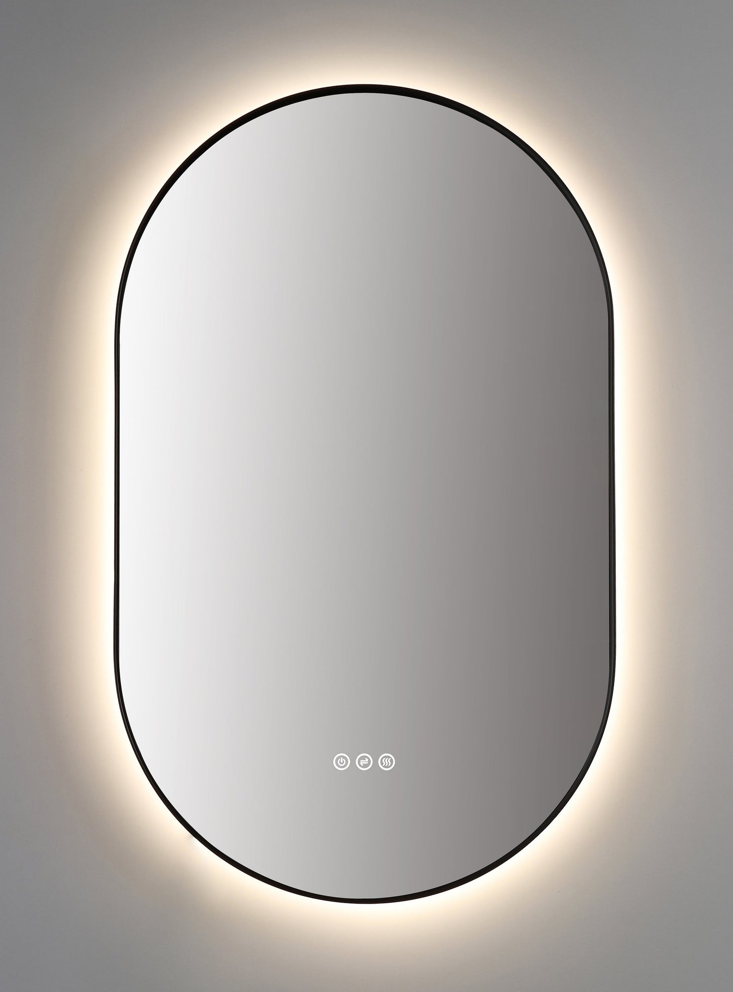 Mirror Shell 24-inch Matte Black (with LED Lighting)