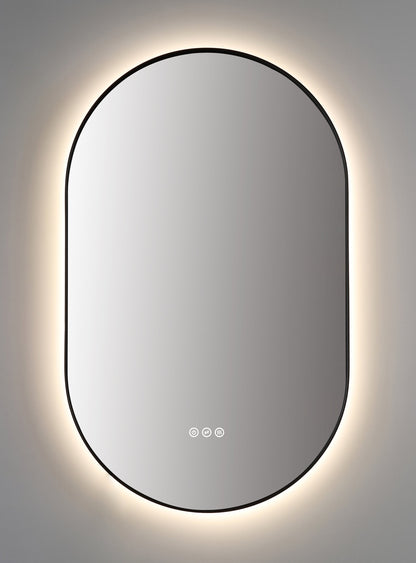 Mirror Shell 24-inch Matte Black (with LED Lighting)