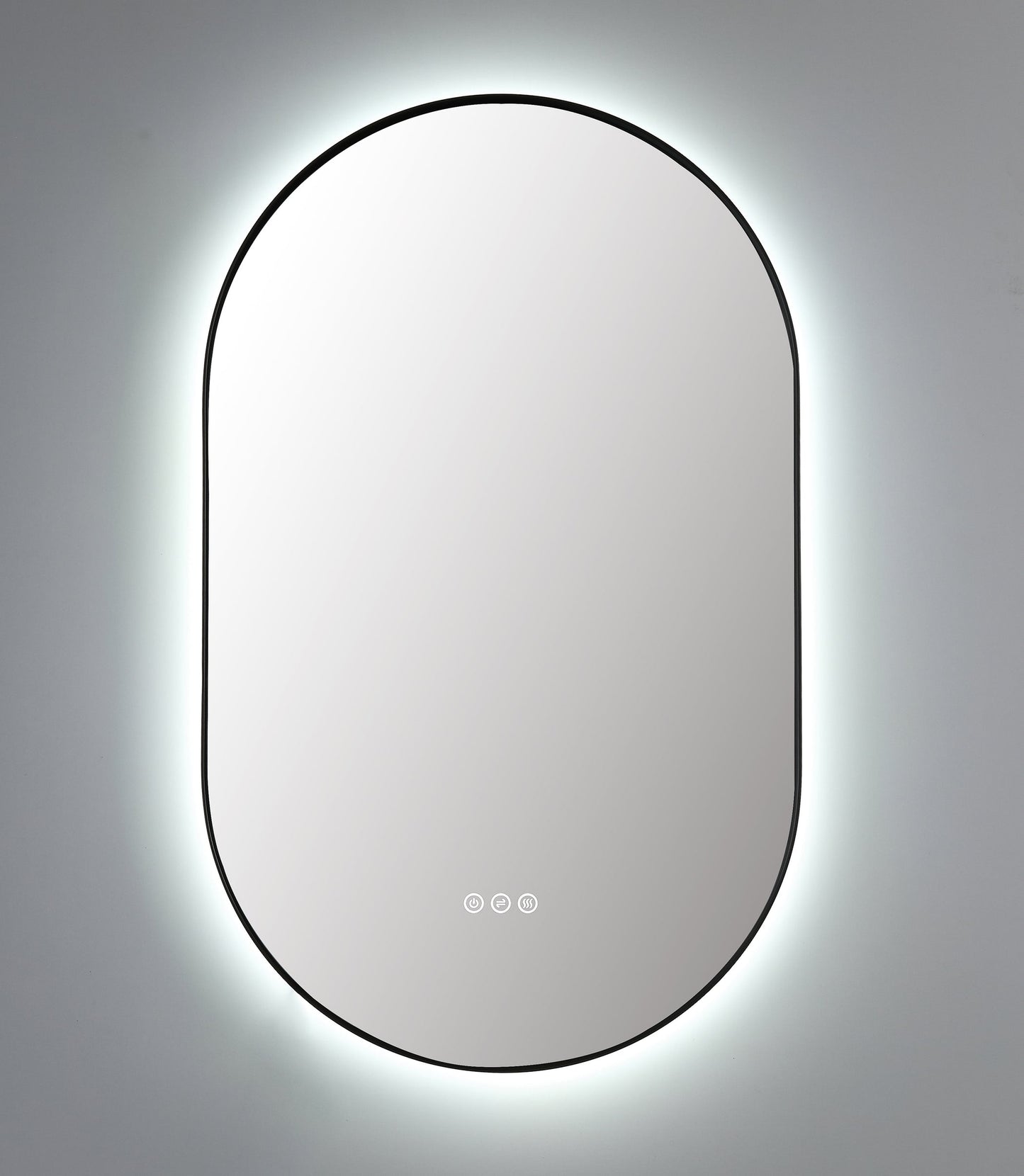 Mirror Shell 24-inch Matte Black (with LED Lighting)