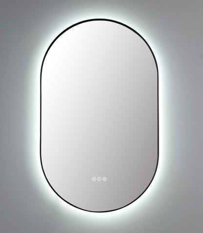 Mirror Shell 24-inch Matte Black (with LED Lighting)
