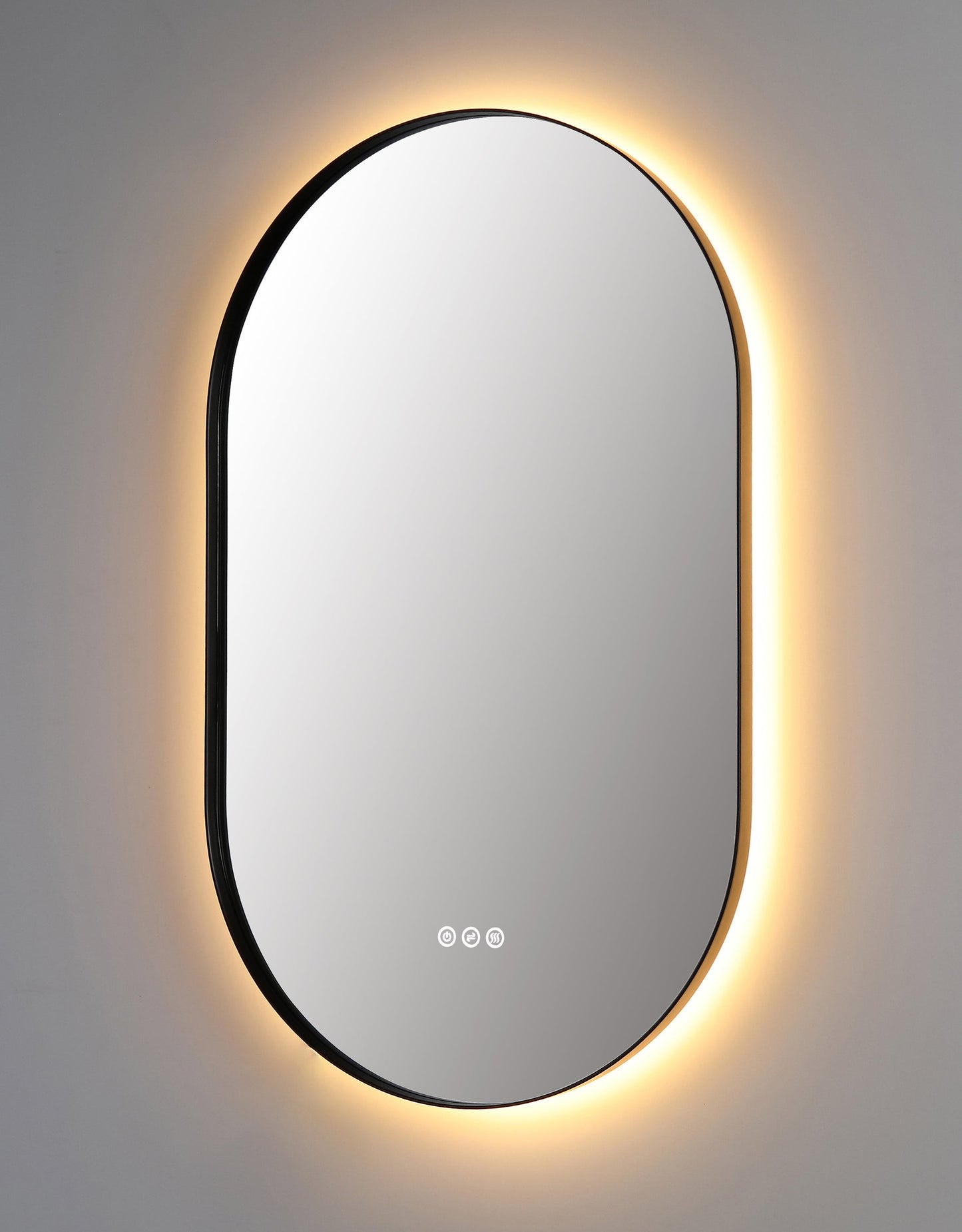 Mirror Shell 24-inch Matte Black (with LED Lighting)