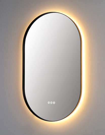 Mirror Shell 24-inch Matte Black (with LED Lighting)
