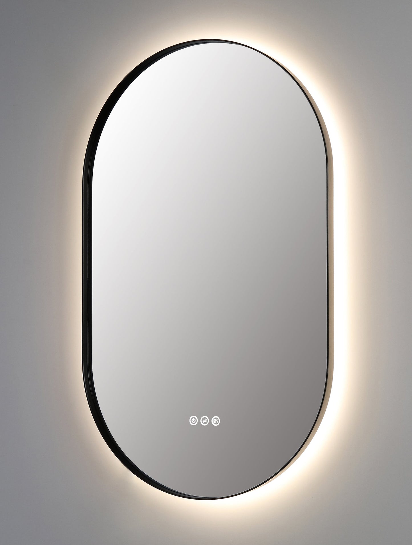 Mirror Shell 24-inch Matte Black (with LED Lighting)