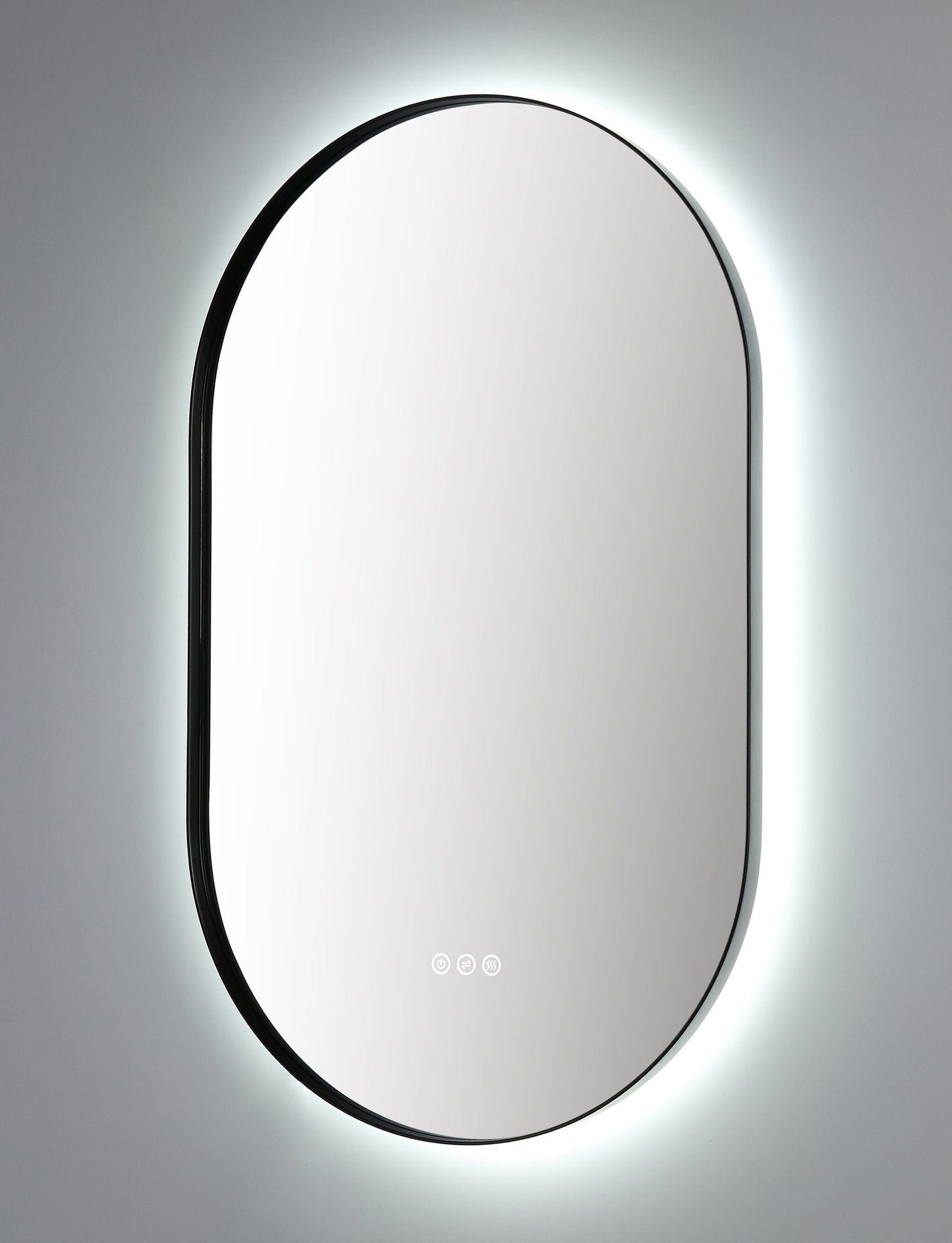 Mirror Shell 24-inch Matte Black (with LED Lighting)