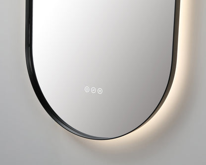 Mirror Shell 24-inch Matte Black (with LED Lighting)