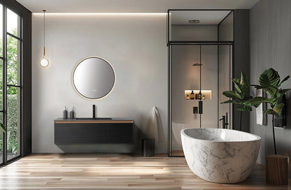 Mirror Shell 36-inch Matte Black (with LED Lighting)