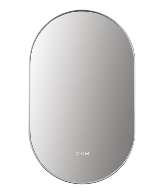 Mirror Shell 24-inch Matte White (with LED Lighting)