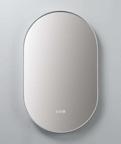 Mirror Shell 24-inch Matte White (with LED Lighting)