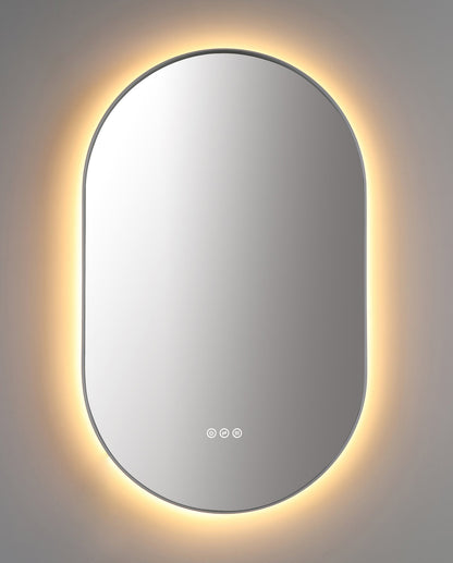 Mirror Shell 24-inch Matte White (with LED Lighting)