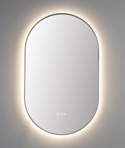 Mirror Shell 24-inch Matte White (with LED Lighting)