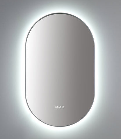 Mirror Shell 24-inch Matte White (with LED Lighting)