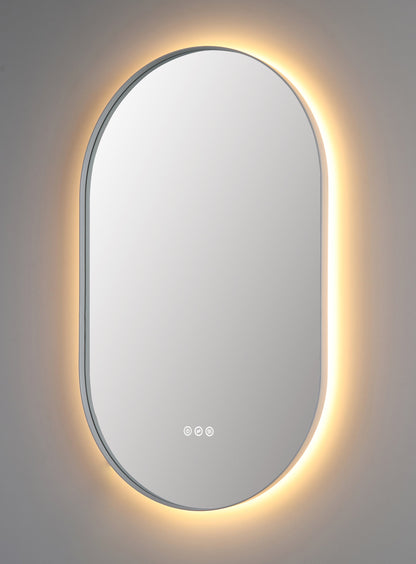 Mirror Shell 24-inch Matte White (with LED Lighting)