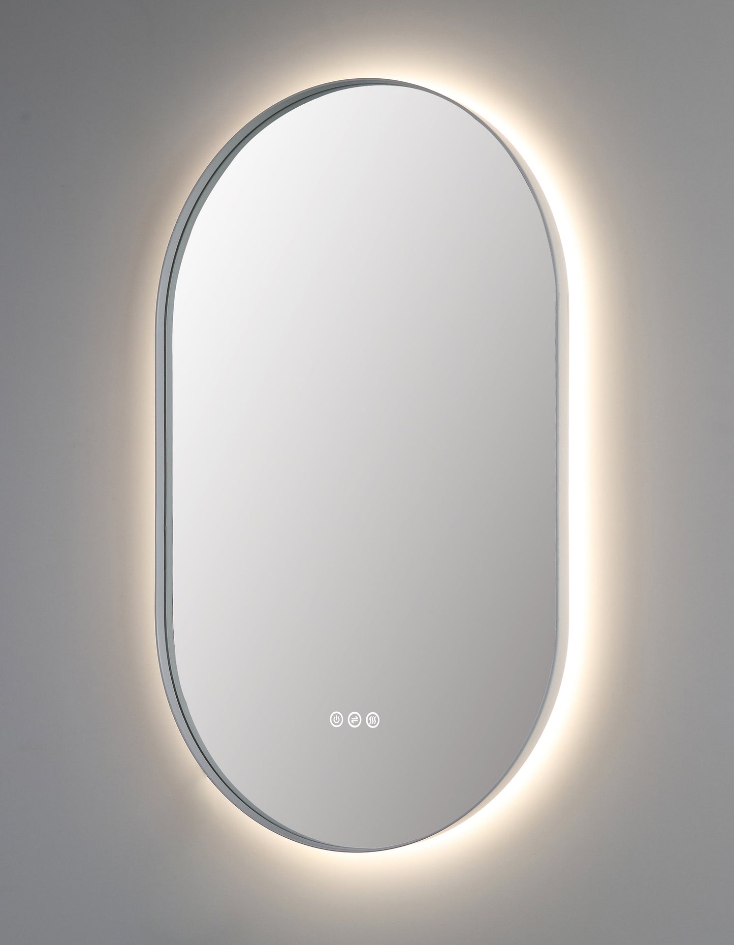 Mirror Shell 24-inch Matte White (with LED Lighting)