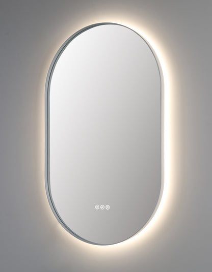 Mirror Shell 24-inch Matte White (with LED Lighting)