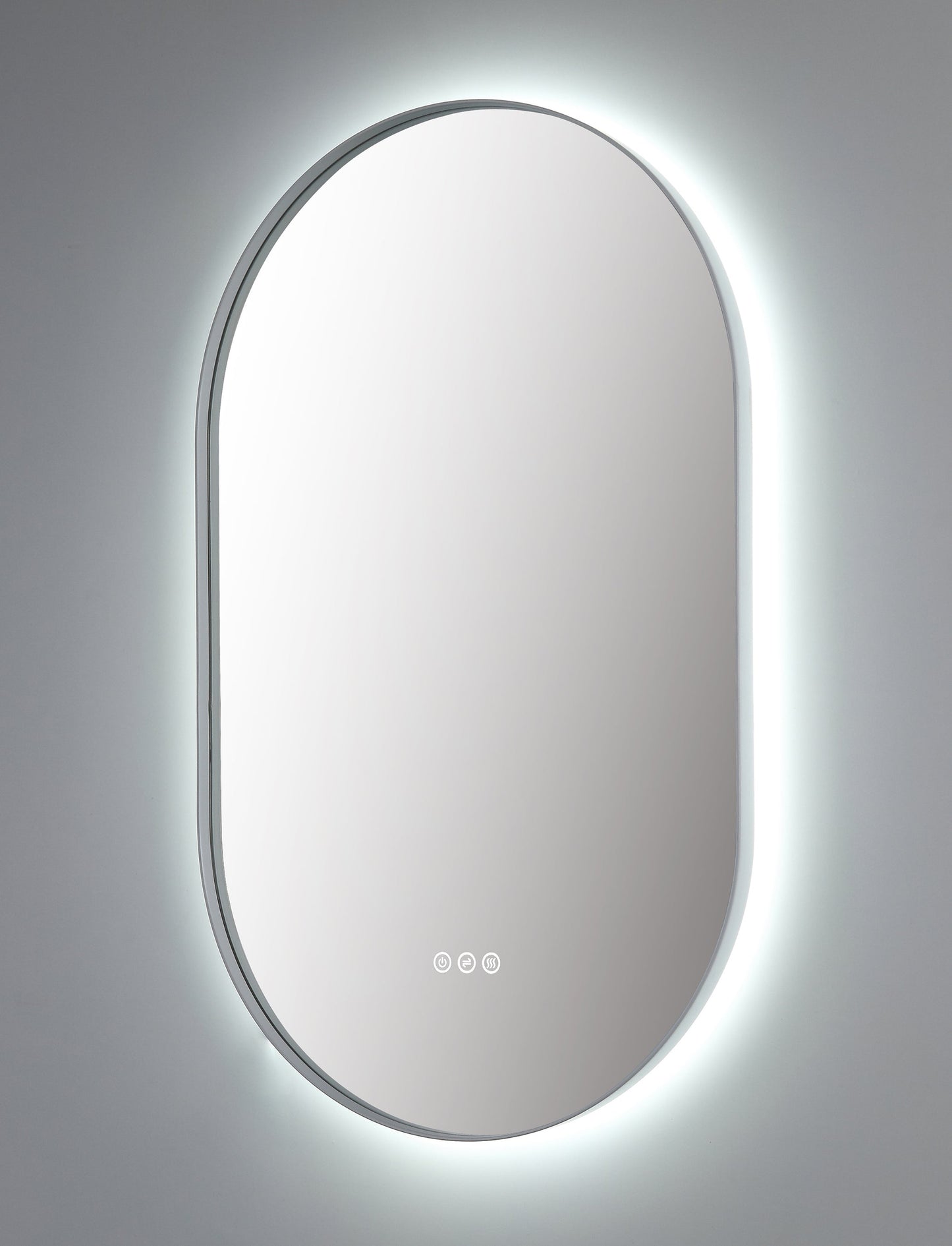 Mirror Shell 24-inch Matte White (with LED Lighting)