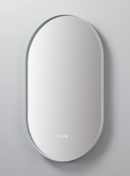Mirror Shell 24-inch Matte White (with LED Lighting)