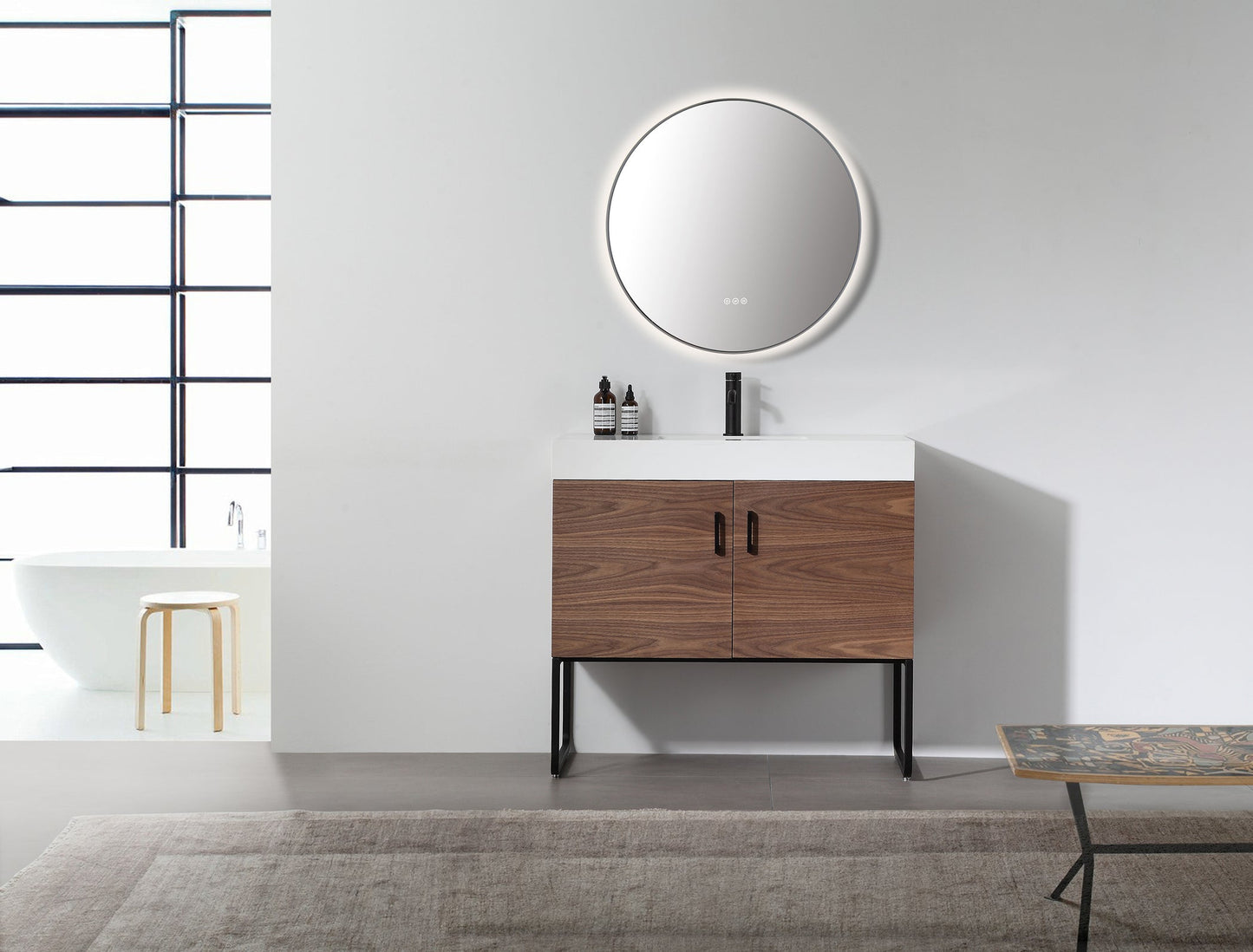 Mirror Shell 30-inch Matte White (with LED Lighting)