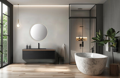 Mirror Shell 36-inch Matte White (with LED Lighting)