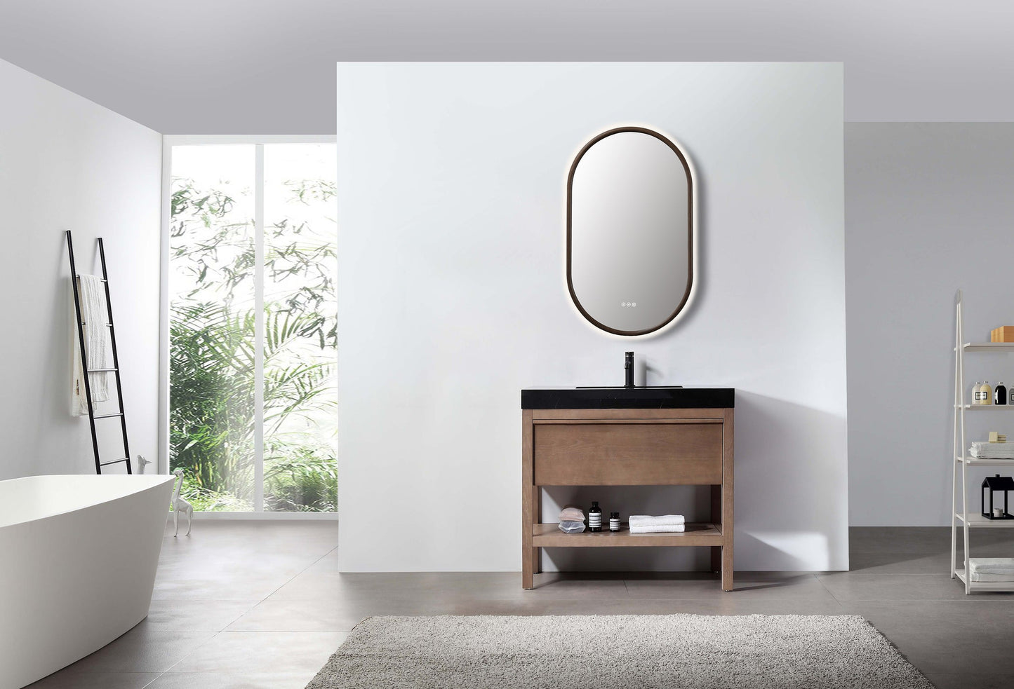 Mirror ZEN 24-inch Chestnut Oak (with LED Lighting)
