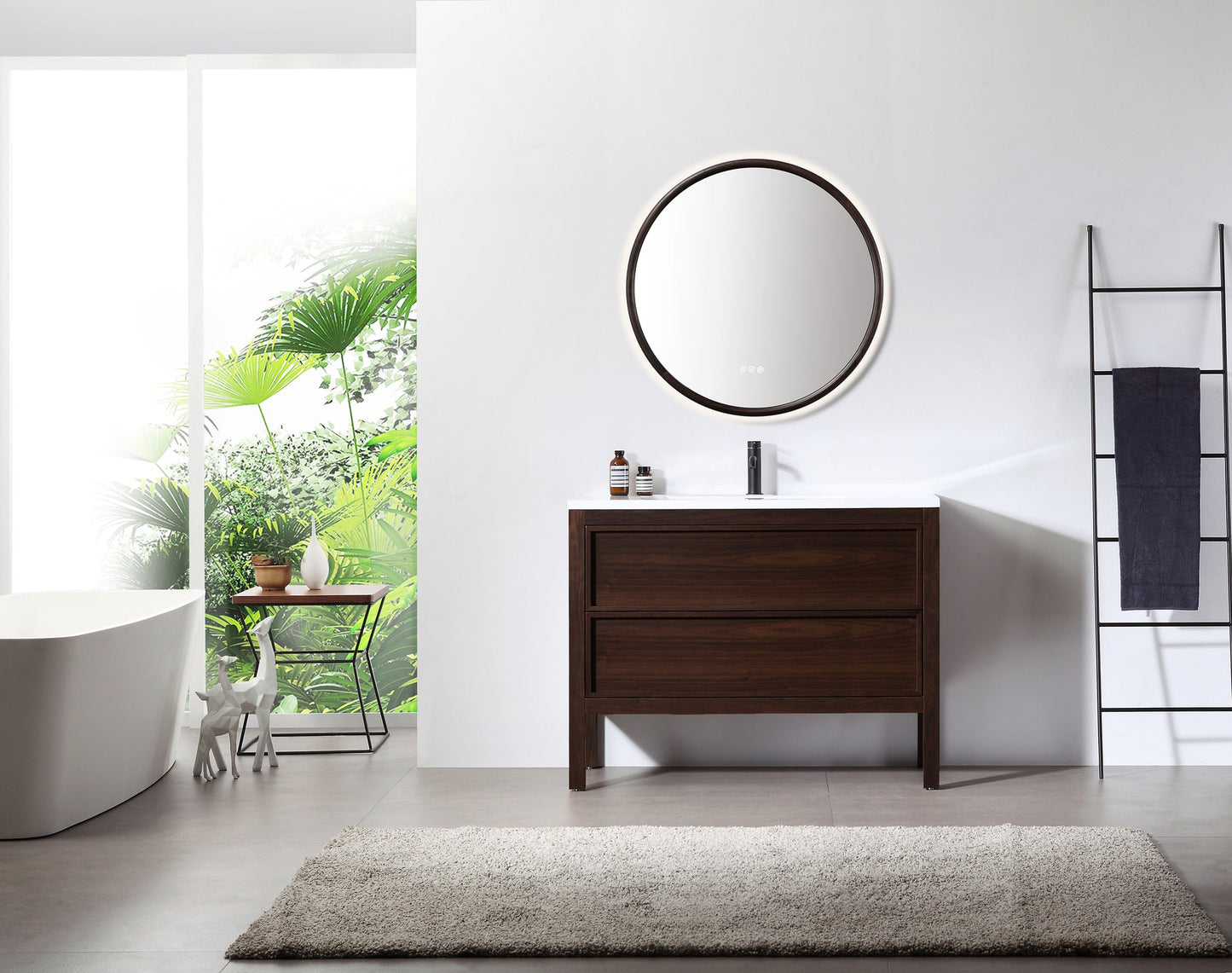 Mirror ZEN 36-inch Dark Walnut (with LED Lighting)