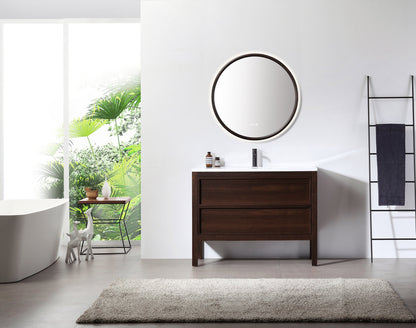 Mirror ZEN 36-inch Dark Walnut (with LED Lighting)