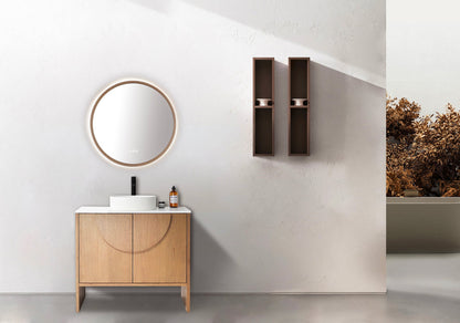 Mirror ZEN 30-inch Pecan Oak (with LED Lighting)