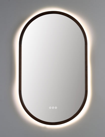 Mirror ZEN 24-inch Walnut (with LED Lighting)