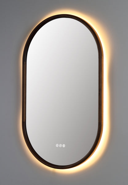 Mirror ZEN 24-inch Walnut (with LED Lighting)
