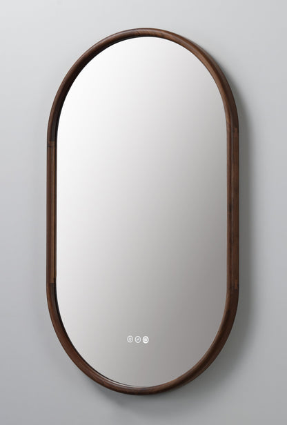 Mirror ZEN 24-inch Walnut (with LED Lighting)