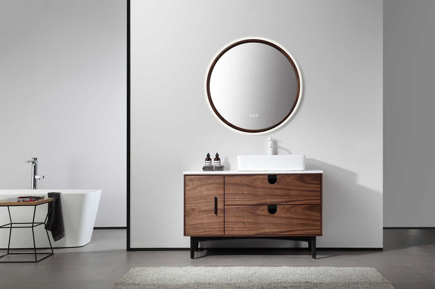 Mirror ZEN 36-inch Walnut (with LED Lighting)
