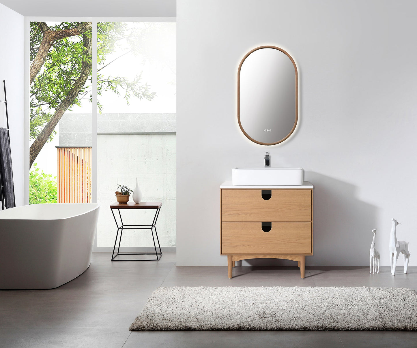 Mirror ZEN 24-inch Whitewash Oak (with LED Lighting)