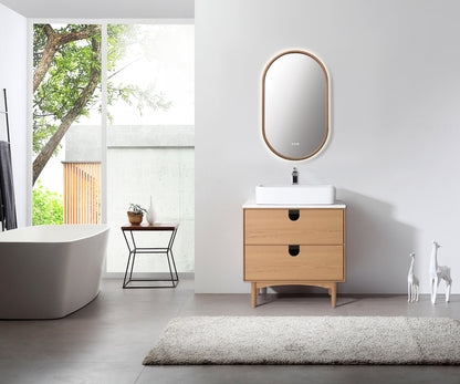 Mirror ZEN 24-inch Whitewash Oak (with LED Lighting)