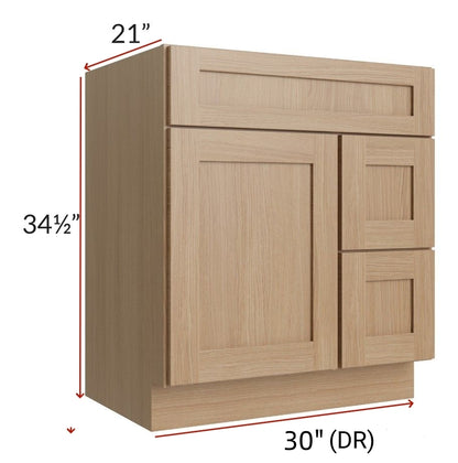 30" Bathroom Vanity, White Shaker Vanity, Double Door Cabinet