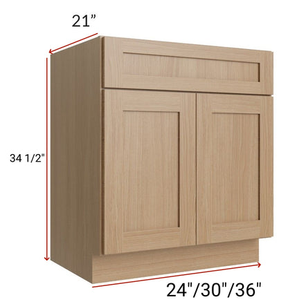 24" Bathroom Vanity, White Shaker Vanity, Double Door Cabinet