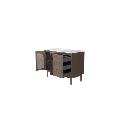 NARA 48” CHESTNUT OAK MID-CENTURY FREESTANDING BATHROOM VANITY