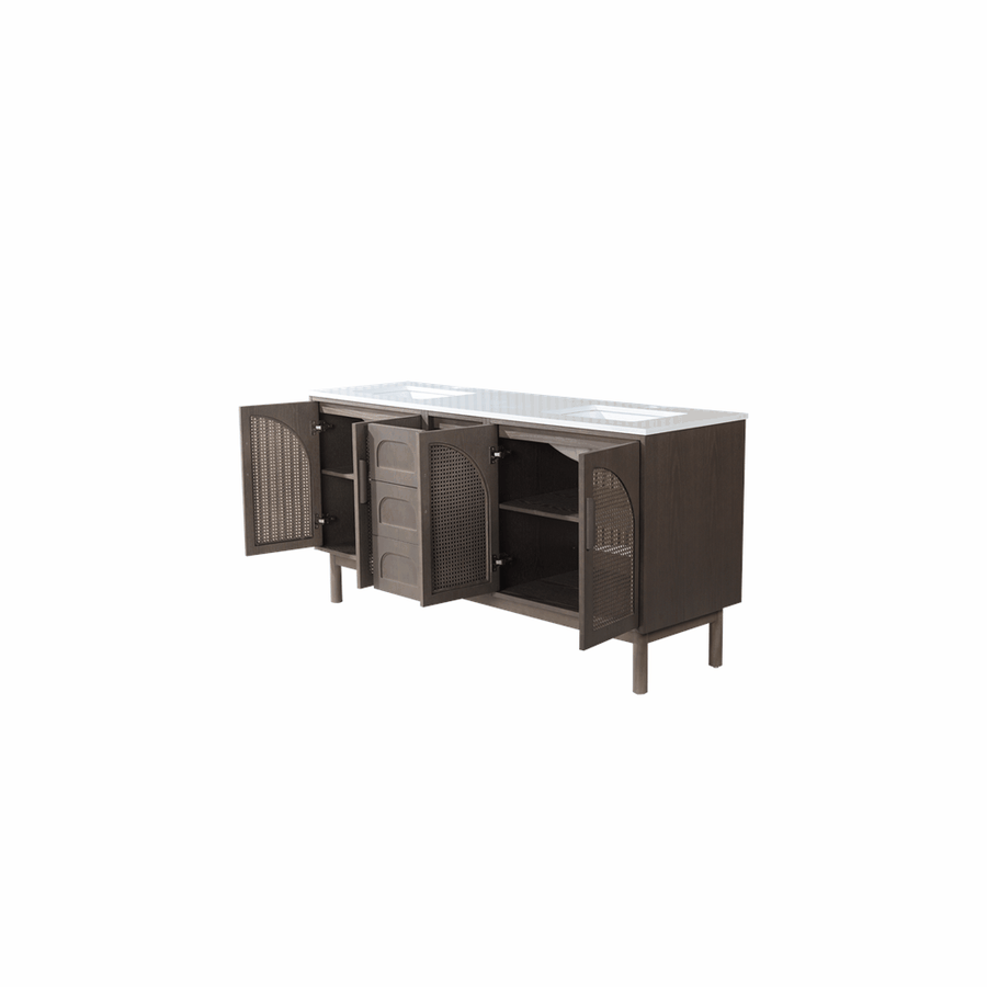 NARA 72” CHESTNUT OAK MID-CENTURY FREESTANDING BATHROOM VANITY