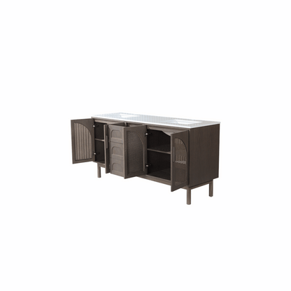 NARA 72” CHESTNUT OAK MID-CENTURY FREESTANDING BATHROOM VANITY