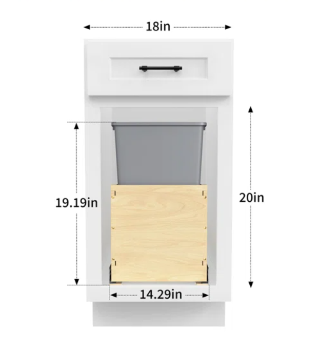 Wood Pull Out Waste Container with Soft Close