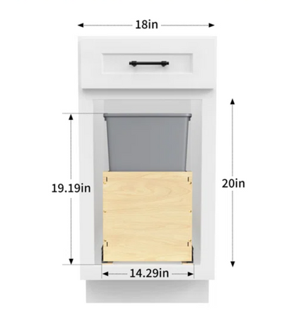 Wood Pull Out Waste Container with Soft Close