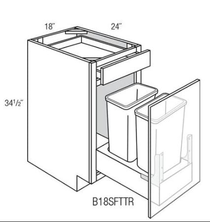 Wood Pull Out Waste Container with Soft Close